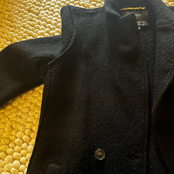 J.Crew Italian Boiled Wool Daphn Topcoat Jacket Womens Black Size 4 - Picture 5 of 5